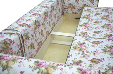 Прямой диван Ameli (Arcadia rose+shaggy green+glance bone) в Новосибирске - предосмотр 5