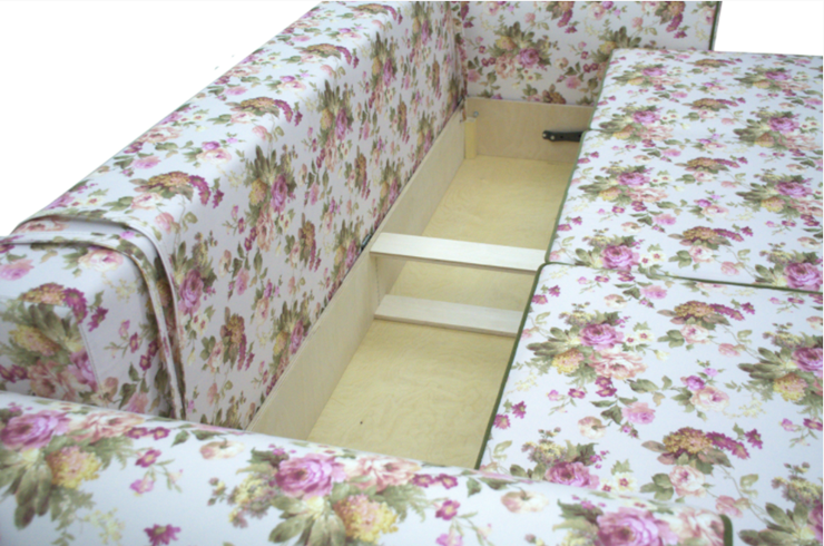 Прямой диван Ameli (Arcadia rose+shaggy green+glance bone) в Новосибирске - изображение 5