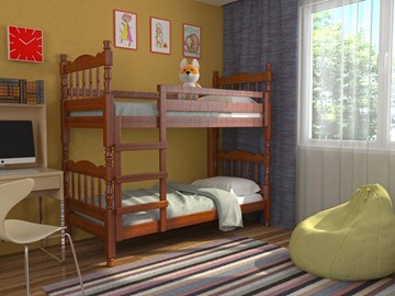 Кровать детская Соня двухъярусная (Орех) в Новосибирске - предосмотр 1