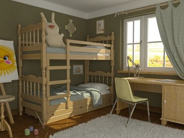 Детская кровать Соня двухъярусная (Сосна) в Новосибирске - предосмотр 1