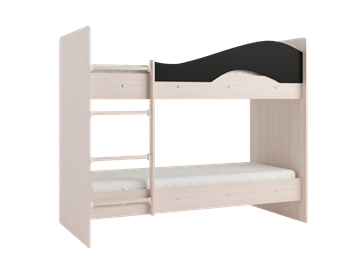 Двухэтажная кровать Мая на щитах со шкафом и ящиками, корпус Млечный дуб, фасад Венге в Новосибирске - предосмотр 2