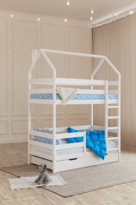 Двухэтажная детская кровать Домик с ящиками, цвет белый в Новосибирске - предосмотр 6