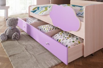Детская 2-этажная кровать Соник 1.6 с ящиком, Розовый в Новосибирске - предосмотр 1