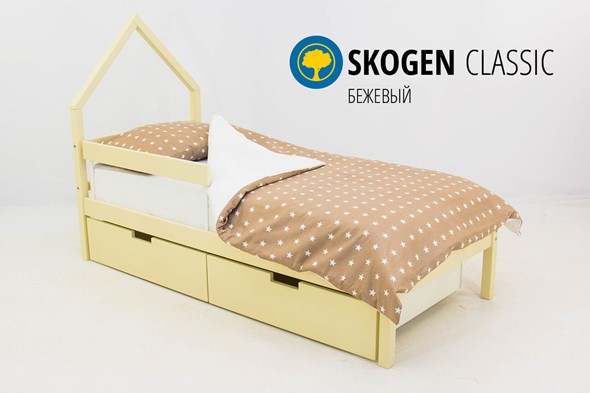 Кровать-домик детская мини Skogen бежевый в Новосибирске - изображение