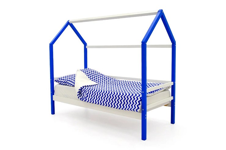 Детская кровать-домик Svogen сине-белый в Новосибирске - изображение 1