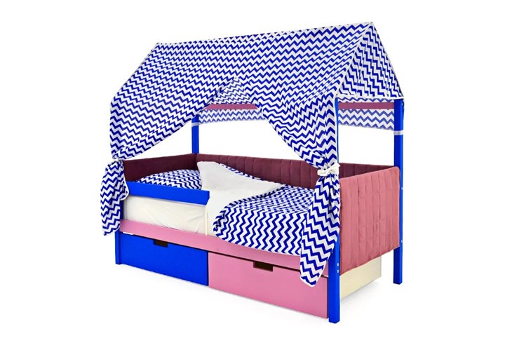 Кровать-домик в детскую «Svogen синий-лаванда» мягкая в Новосибирске - изображение 1