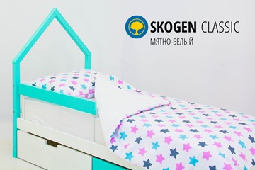Кровать-домик в детскую мини Skogen белый-мятный в Новосибирске - предосмотр 3