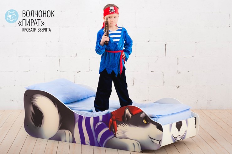Детская кровать Волчонок-Пират в Новосибирске - изображение 1