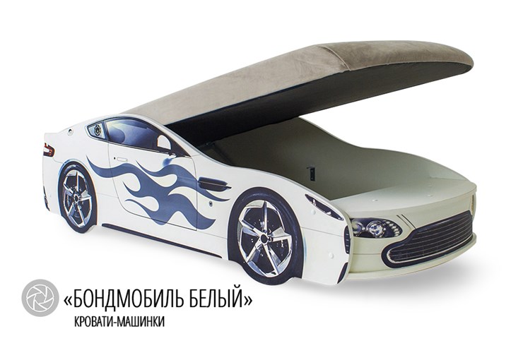 Кровать-машина в детскую Бондимобиль белый в Новосибирске - изображение 1