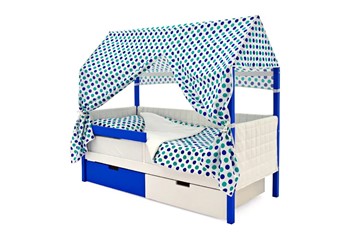 Детская кровать-домик «Svogen сине-белый» мягкая в Новосибирске - предосмотр 1