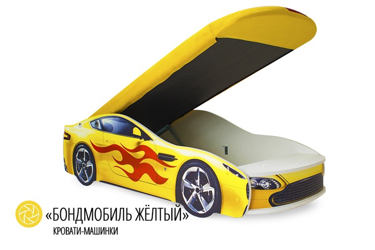 Детская кровать-машина Бондимобиль желтый в Новосибирске - изображение 1