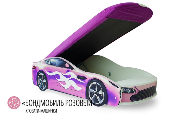 Кровать-машина Бондимобиль розовый в Новосибирске - изображение 1