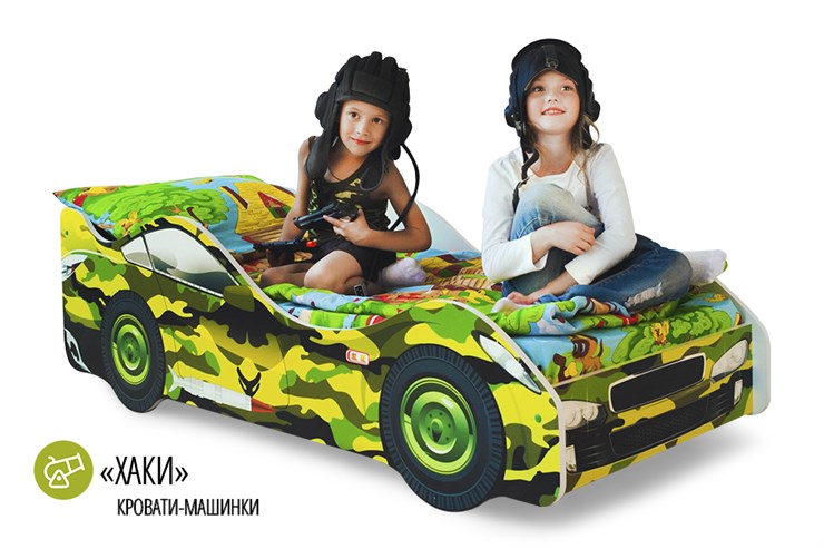 Детская кровать-машина Хаки в Новосибирске - изображение 1