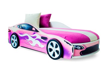 Односпальная детская кровать Бондимобиль розовый в Новосибирске