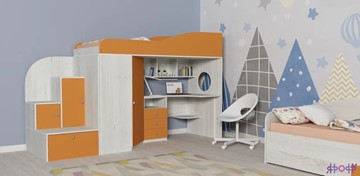 Детская кровать-шкаф Кадет-1, корпус Винтерберг, фасад Оранжевый в Новосибирске