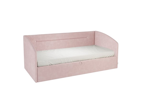 Кроватка 0.9 Альба (Софа), нежно-розовый (велюр) в Новосибирске - изображение