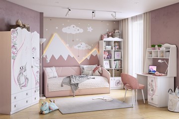 Детская кровать  0.9 Бест (Софа), нежно-розовый (велюр) в Новосибирске - предосмотр 7