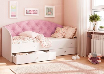 Детская кровать Эльза без бортика, Розовый (латы) в Новосибирске