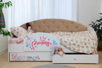 Кровать детская Эльза с бортиком, Бежевый (щиты) в Новосибирске - предосмотр 5