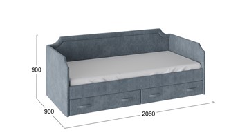 Кровать в детскую Кантри Тип 1, ТД-308.12.02 (Замша синяя) в Новосибирске - предосмотр 2