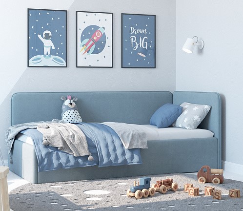 Кровать в детскую Leonardo голубой 160х70 в Новосибирске - изображение 4