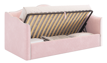 Детская кровать с подъемным механизмом Лея (Софа) 90х200 (нежно-розовый (велюр)/галька (велюр)) в Новосибирске - предосмотр 3