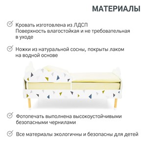 Кровать детская Stumpa Облако "Треугольники зеленый, синий" в Новосибирске - предосмотр 17