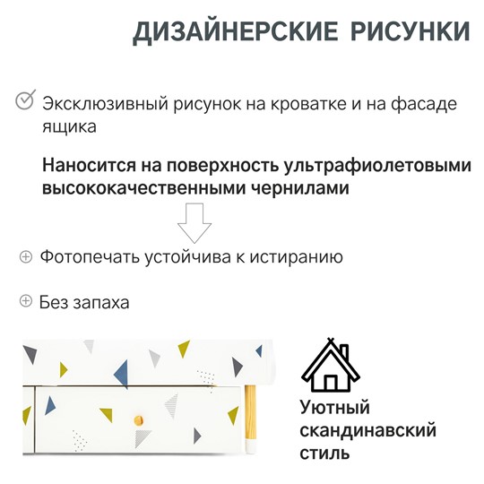 Кровать детская Stumpa Облако "Треугольники зеленый, синий" в Новосибирске - изображение 18