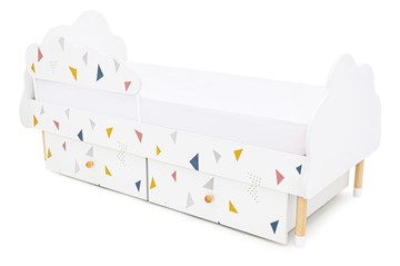 Детская кровать Stumpa Облако "Треугольники желтый, синий, розовый" в Новосибирске - предосмотр 9