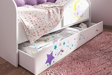 Односпальная детская кровать Звездочка с бортиком, Розовый в Новосибирске - предосмотр 1