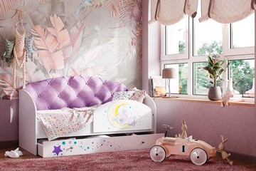 Кровать детская Звездочка с бортиком, Фиолетовый в Новосибирске