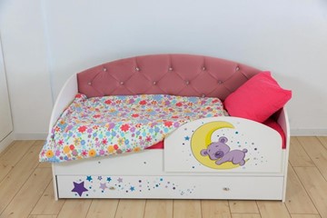 Односпальная детская кровать Звездочка с бортиком, Розовый в Новосибирске - предосмотр 6
