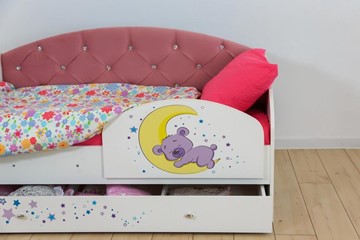 Односпальная детская кровать Звездочка с бортиком, Розовый в Новосибирске - предосмотр 7