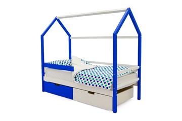 Детская кровать-домик Svogen сине-белый в Новосибирске - предосмотр