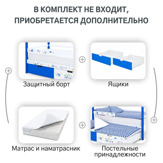 Кровать-домик детская Svogen сине-белый/барашки в Новосибирске - изображение 13