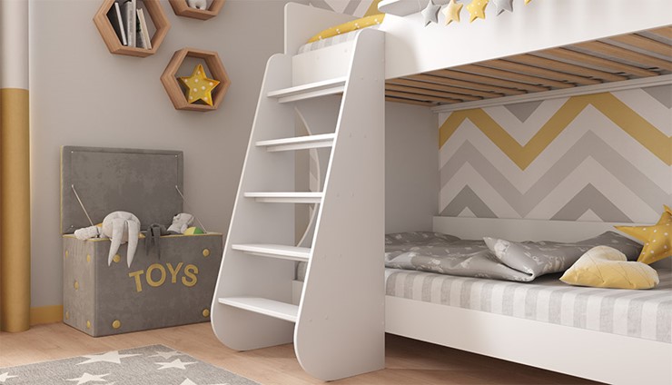Кровать двухъярусная POLINI Kids Dream 1500 Белый в Новосибирске - изображение 5