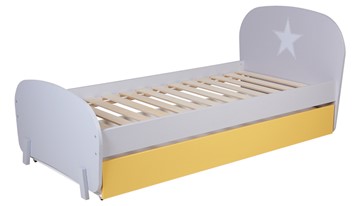 1-спальная детская кровать POLINI Kids Mirum 1915 Серый / Желтый в Новосибирске