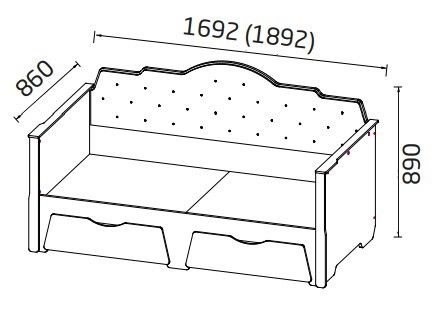 Кровать софа в детскую Фея 800х1600, ЛДСП белый/ткань велюр в Новосибирске - изображение 1