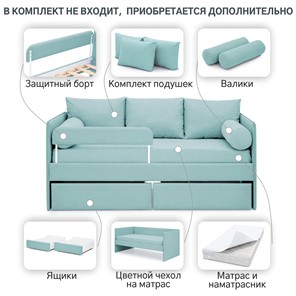 Мягкая кровать Soffal эвкалипт (микрошенилл) в Новосибирске - предосмотр 17