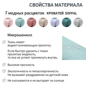 Мягкая кровать Soffal эвкалипт (микрошенилл) в Новосибирске - предосмотр 22