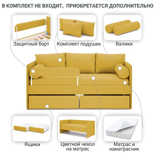 Кровать в детскую Soffal горчичный (велюр) в Новосибирске - изображение 22