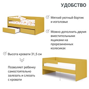 Кровать в детскую Soffal горчичный (велюр) в Новосибирске - предосмотр 23