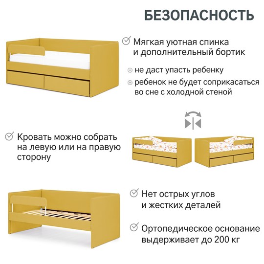 Кровать в детскую Soffal горчичный (велюр) в Новосибирске - изображение 24
