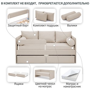 Мягкая кровать Soffal холодный бежевый (микрошенилл) в Новосибирске - предосмотр 17