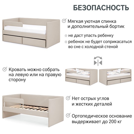 Мягкая кровать Soffal холодный бежевый (микрошенилл) в Новосибирске - изображение 19