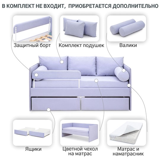 Мягкая кровать Soffal нежная сирень (микрошенилл) в Новосибирске - изображение 18