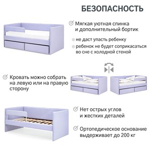 Мягкая кровать Soffal нежная сирень (микрошенилл) в Новосибирске - предосмотр 20