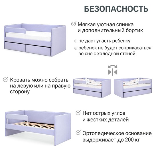 Мягкая кровать Soffal нежная сирень (микрошенилл) в Новосибирске - изображение 20