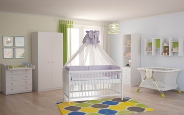 Кроватка для новорожденных POLINI Kids Simple 101 Белый в Новосибирске - предосмотр 2
