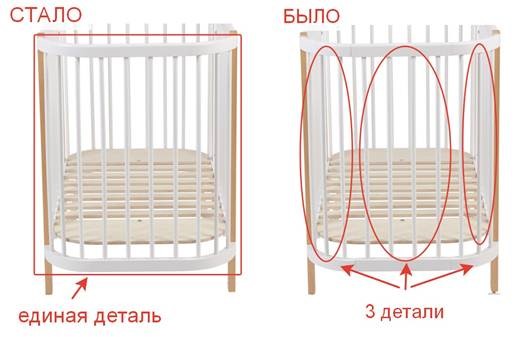 Кроватка детская POLINI Kids Simple 350 Белый / Бук в Новосибирске - изображение 16